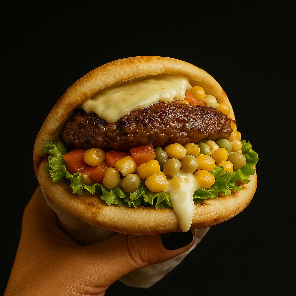 Burger premium em estúdio